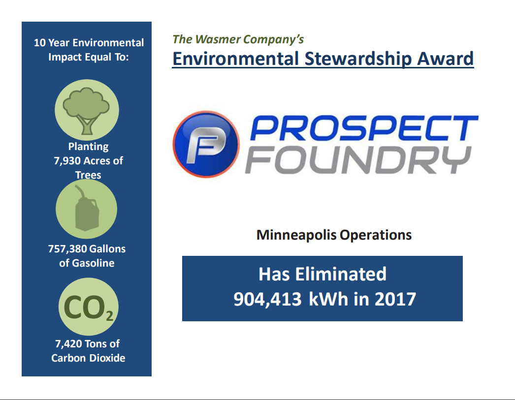 Prospect Foundry Receives 2017 Environmental Stewardship Award